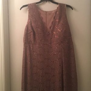 Sequin taupe gown